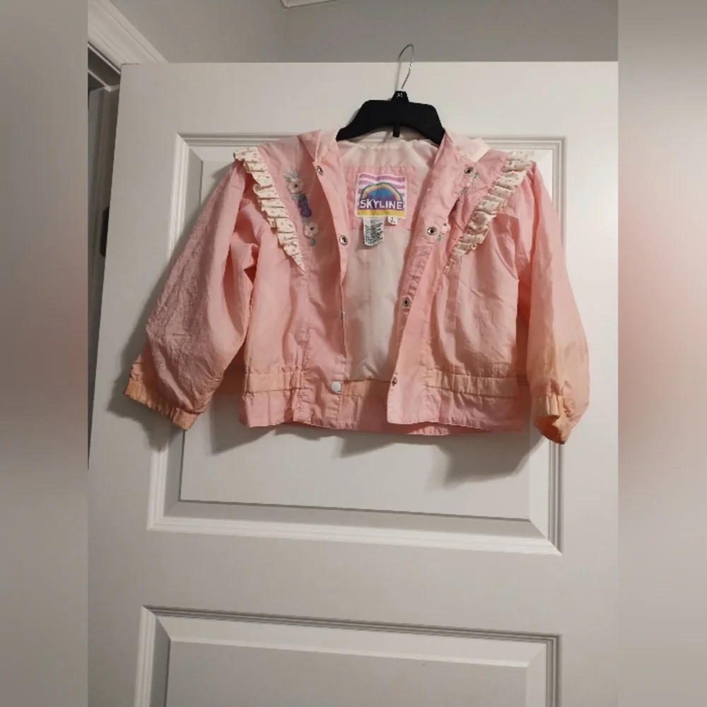 Pink Kids Jacket with Ruffle Details - Picture 4 of 10